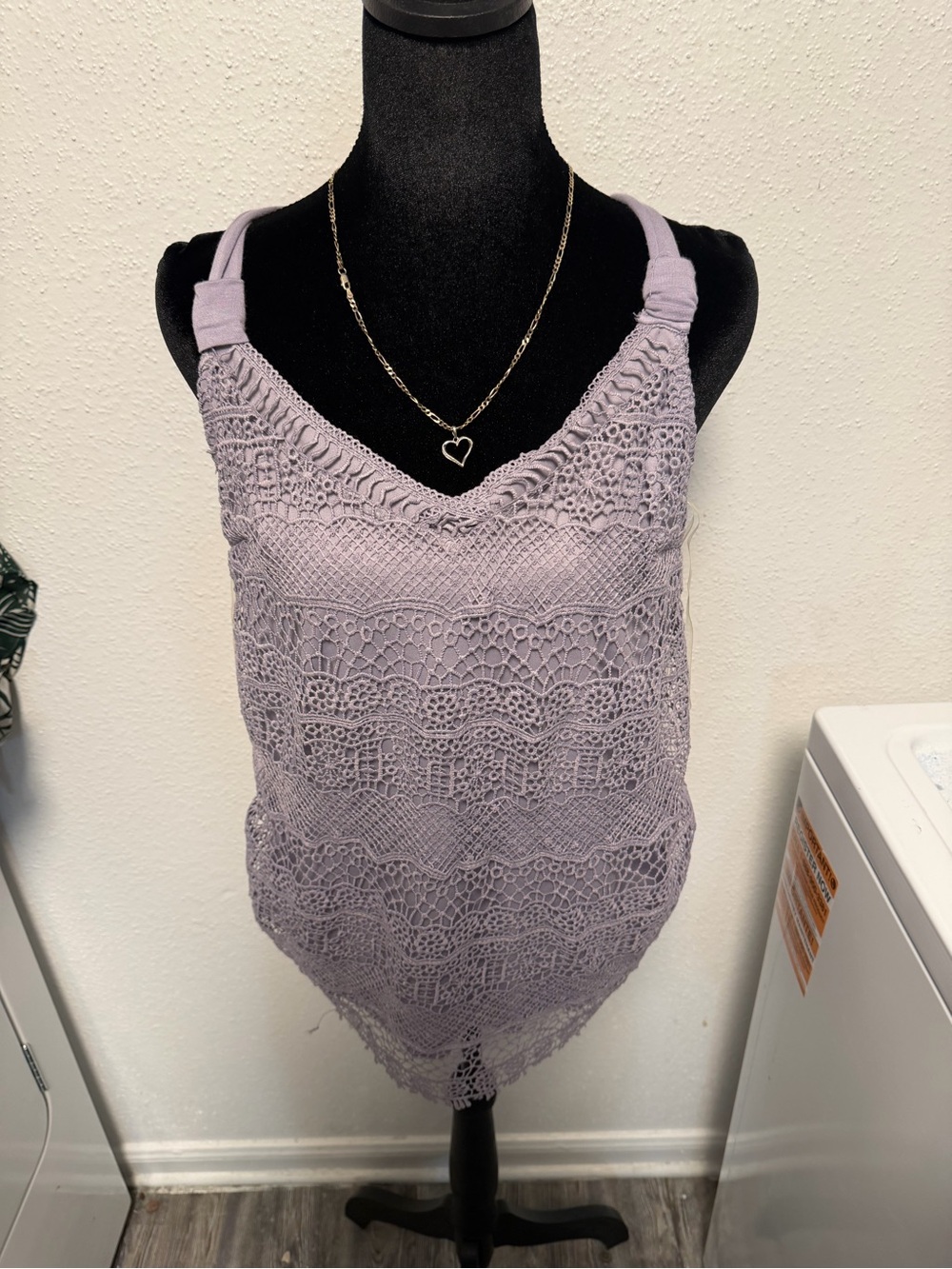 Maurices Lavender Crochet Tank Top